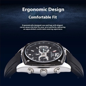 Orologio Multi-funzionale al quarzo da uomo con Logo personalizzabile, impermeabile e luminoso, con cinturino in Silicone e quadrante grande 45mm. - Product Image 5