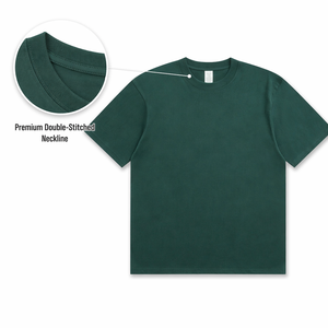 เสื้อยืดคอกลมแขนสั้นผ้าคอตตอนถักเนื้อแน่น 300 กรัม สีพื้นเรียบ ทรงปกติสำหรับผู้ชาย สั่งผลิตได้ตามแบบ OEM ODM คุณภาพสูง - Product Image 3