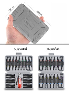 Jeu de 68 embouts de tournevis à tige hexagonale longue et courte et jeu de poignées à cliquet, embouts Torx de sécurité anti-effraction, étui rigide, manuel, OEM - Product Image 3