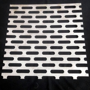 Pannello Decorativo in Acciaio Inox Perforato con Fori Ellittici di Piccole Dimensioni, Piegatura, Taglio e Saldatura Personalizzati, Spessore su Misura - Product Image 1