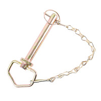 Pasador de Enganche de Acero de Alta Resistencia, Pasador de Seguridad, Pasador de Resorte, Pasador de Remolque, Pasador de Cadena Galvanizado, Pasador de Enganche para Tractores con Accesorios de Cadena