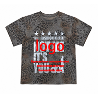 T-shirt vintage slim pour hommes avec motif léopard argenté et logo simple, haute qualité, vente en gros, personnalisable