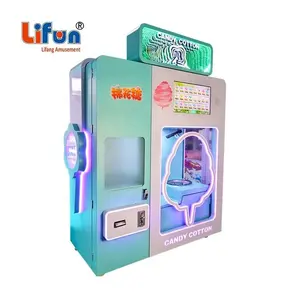 coin and bill operated Cotton Candy Vending Machine Automatic Multi Flavors Flower Combo Candy Vending Machine