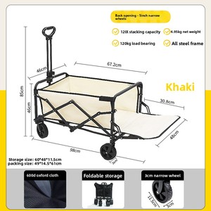 Carrito de Aluminio con Ruedas para Campamento, Picnic, Pesca, Remolque Pequeño - Personalizable OEM, Carrito con Mesa para Rollitos de Huevo - Product Image 6