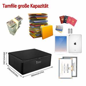 Boîte de rangement pour documents imperméable et ignifuge OEM avec fermeture à glissière pour une gestion sécurisée des fichiers - Product Image 3