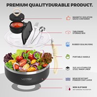 Boîte à salade de luxe en acier inoxydable personnalisée avec couvercle, contenants de stockage alimentaire durables pour enfants
