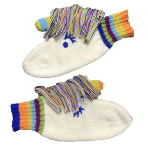 Gants tricotés chauds d'automne et d'hiver, mitaines brodées artisanat <span class=keywords><strong>licorne</strong></span> - Product Image 1