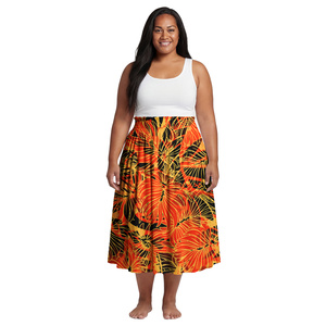 Excelente Vestido Midi con Estampado Floral Personalizado, Estilo Polinesio, Cintura Alta, Falda <span class=keywords><strong>Aloha</strong></span> para Mujer, Faldas Samoanas para Mujer - Product Image 5