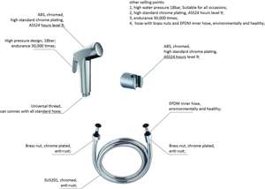 Ручной смеситель Yuson YS36029 для туалета, ванной, душа, биде, спрей <span class=keywords><strong>Shattaf</strong></span>, смеситель для чистки туалета, распылитель для биде - Product Image 6
