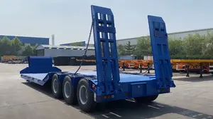 Fabrikant Lage Prijs 3 Assen 50 Ton 4 Assen Groen Lowboy Lage Bed Loader Truck Trailer