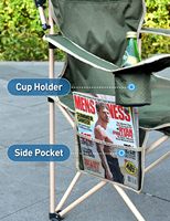 Chaise de plage renforcée de style victorien avec auvent, sac à dos, protection solaire complète, capacité de 330 lb, porte-gobelet latéral