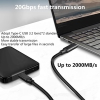 Xput 20Gbps USB3.2 USB 3.2 Gen2 type-c à type-c USB-C PD100W transfert de données charge rapide câble de Charge prise en charge 4K Audio vidéo