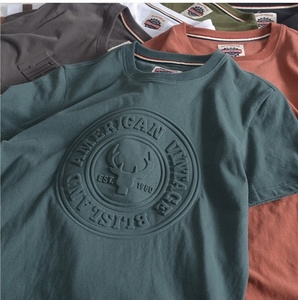 Áo thun nam cotton 100% thời trang mùa hè bán buôn, thiết kế dáng rộng tùy chỉnh, in nổi 3D, chất liệu dệt kim, áo thun trơn tùy chỉnh - Product Image 2