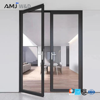 Portes françaises extérieures en aluminium sur mesure, double battant, avec verre trempé, pour patio