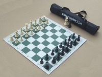 Jeu d'échecs en vinyle enroulable de tournoi de voyage pour jeux d'échiquier