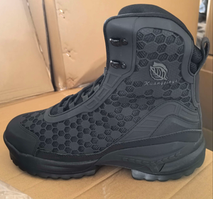 AS33 5AA Bottes tactiques noires pour hommes, tige en maille respirante en nid d'abeille, semelle haute absorbant les chocs, pour la chasse en plein air, le camping et les activités utilitaires - Product Image 3