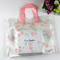 Sacs de shopping réutilisables en HDPE avec poignée souple, imprimés avec un logo personnalisé, imperméables, pour vêtements et chaussures