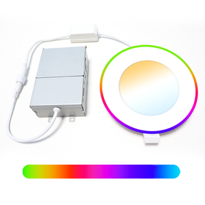 Lõm bề mặt <span class=keywords><strong>RGB</strong></span> <span class=keywords><strong>LED</strong></span> Bảng điều chỉnh ánh sáng siêu mỏng ánh sáng Trần 9 + 3 Wát hai màu Vòng trần Downlight - Product Image 1