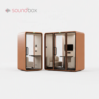 Cabine insonorisée en verre Soundbox, cabine téléphonique de bureau, cabine acoustique pour réunions, pour bureau à plan ouvert