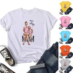 Chicy Verão mulheres Casual Super Mom T Camisa das Mulheres Mãe Amor de Impressão Preto T-shirt Harajuku Mama Camiseta Tops Camiseta Femme