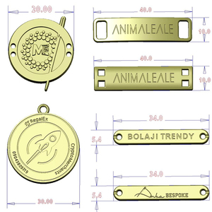 OEM ODM Zubehör benutzerdefiniert metallisch graviert geprägt Markename Metall-Logo Kleidung-Etikett Stempel-Tag Platte für Handtaschen Tasche - Product Image 6