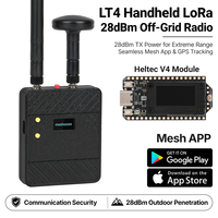 Nœud radio Meshtastic haute puissance LT4 28dBm pour réseau maillé hors réseau avec carte LoRa Heltec V4 avec antenne GPS 868 915