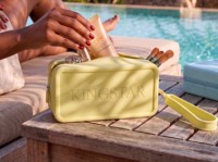 Pochette de toilette imperméable en silicone avec fermeture éclair, sac à maquillage, organiseur de voyage, trousse de beauté