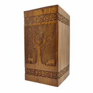 Urnas de cremación de madera de estilo americano moderno hechas a mano de gran calidad, urnas de madera para cenizas de adultos masculinos y femeninos, uso decorativo - Product Image 1