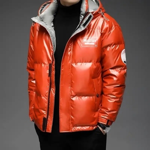 Nouveau chaud hommes lumière vers le bas hommes mode manteau à capuche court léger jeunesse Slim Fit manteau vers le bas s rembourré noir - Product Image 6