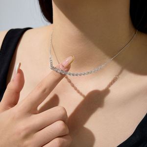 Collier à pendentifs à plusieurs couches en argent 925 plaqué rhodium, design exquis Dylam, bijoux fins pour femmes - Product Image 2