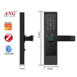 Zibgee Tuya Ttlock App Mot de passe Serrure de porte d'empreinte digitale avec télécommande - Product Image 1