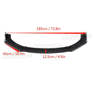 Nouveau kit carrosserie 3 pièces aspect fibre de carbone/noir pour lèvre de pare-chocs avant de voiture Honda Civic Berline 4 portes 2016 2017 2018 - Product Image 6