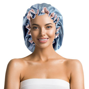 Vente en gros de bonnets de haute qualité pour femmes RTS double couche réglable réversible <span class=keywords><strong>bonnet</strong></span> en satin avec logo personnalisé pour dormir - Product Image 2