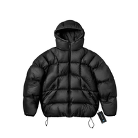 Veste matelassée en duvet noir personnalisée, veste en duvet rembourrée, veste d'hiver pour homme