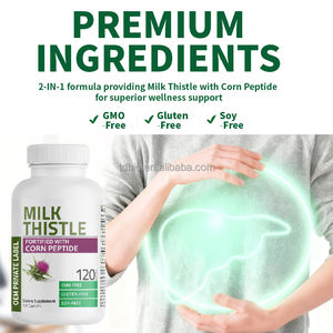 Capsules de poudre de nano chardon-Marie biologique sans OGM Silymarine Marianum & racine de pissenlit Peptide de maïs Supplément de santé du foie - Product Image 2