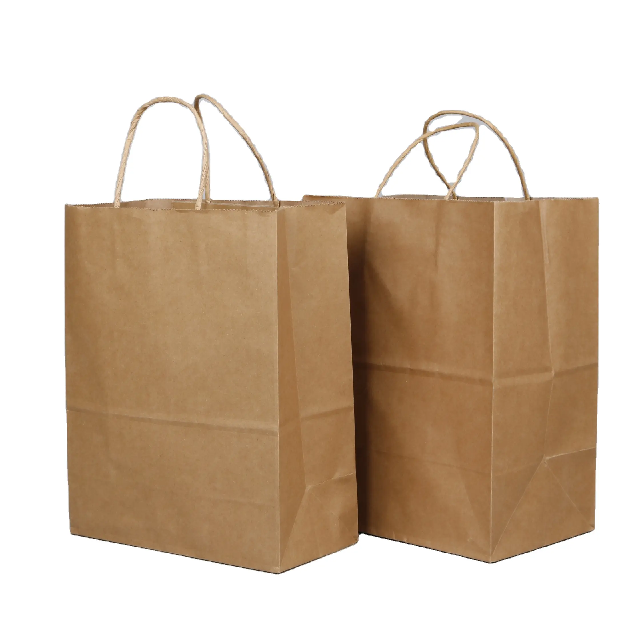 맞춤형 인쇄 크래프트 종이 가방 재활용 쇼핑 의류 선물 가방 음식 자신 만의 로고로 빼앗아