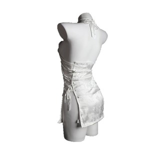 Lemon Story Camisón Cheongsam de encaje para mujer, sin mangas, ropa de dormir blanca y suave 8470 - Product Image 4