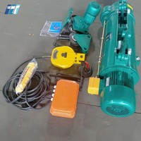Palans électriques à câble de type CD de haute qualité, capacité de levage de 2 tonnes, hauteur de levage de 6 m, équipement de levage industriel avec chariot électrique