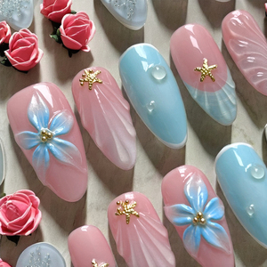 <span class=keywords><strong>Flores</strong></span> románticas, ataúd hecho a mano personalizado, <span class=keywords><strong>uñas</strong></span> postizas, <span class=keywords><strong>manicura</strong></span>, arte de <span class=keywords><strong>uñas</strong></span> a presión para niñas, Cuadrado de moda para fiestas - Product Image 3