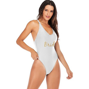 Addio al nubilato personalizzato costume da sposa per festa da sposa donna di squadra costume da bagno con una lettera stampa costumi da bagno della squadra damigella d'onore - Product Image 5
