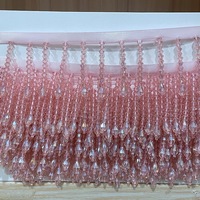 Vente en gros de dentelle à paillettes en cristal de verre AB de 5,5 cm, bordure de dentelle à paillettes colorées, chaîne de perles de pierre irisée, bordure de franges, bordure de glands