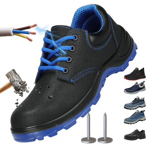 Zapatos de trabajo con punta de acero baratos al por mayor zapatos de seguridad de cuero de grano completo - Product Image 1