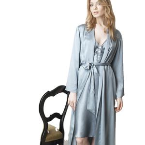 Lusso 100% stampa di <span class=keywords><strong>seta</strong></span> <span class=keywords><strong>camicia</strong></span> <span class=keywords><strong>da</strong></span> <span class=keywords><strong>notte</strong></span> in <span class=keywords><strong>pizzo</strong></span> - Product Image 1