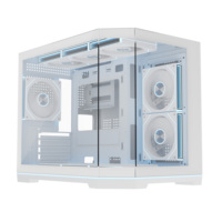 Boîtier d'ordinateur de jeu personnalisable pour ordinateur de bureau, style aquarium, micro ATX, tour moyenne, vue complète avec bande ARGB