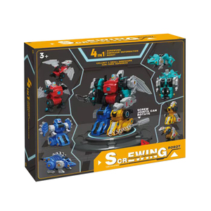 Jouet de transformation <span class=keywords><strong>4</strong></span> en 1, <span class=keywords><strong>dinosaure</strong></span>, robot à visser, voiture, jouet de déformation pour enfants - Product Image 6