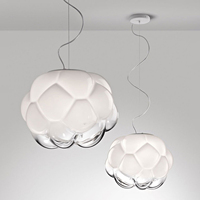Lustre moderne minimaliste en verre blanc, luminaire suspendu créatif en forme de nuage pour la décoration de hall, café, restaurant