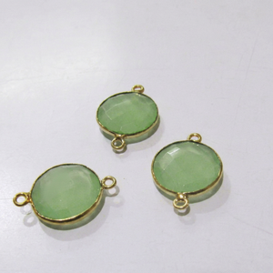 Conectores de Cuarzo Hidrocalcedonio Verde en Forma de Briolette - Product Image 1