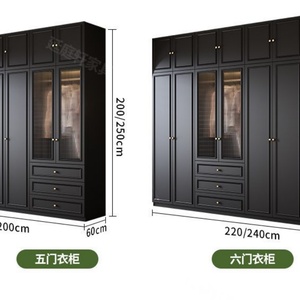 Custom Wooden Wardrobes Minimalist Modern Eco-Friendly Large Capacity Bedroom Small-Space Home Sideboards In-Stock Wall Units - Product Image 2