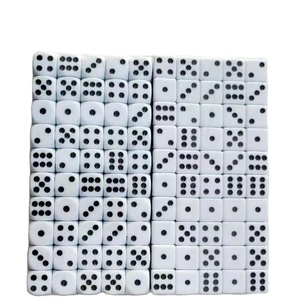 Atacado 16mm dice alta qualidade d6 dados preto e branco com ponto para o jogo