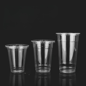 Vasos Desechables de Plástico PET Transparente para Bebidas, Impresión UV Personalizada, Pared Simple, 90 mm, para Comida Rápida, Refrescos, 24 oz, 12 oz, 16 oz, con Tapas - Product Image 1